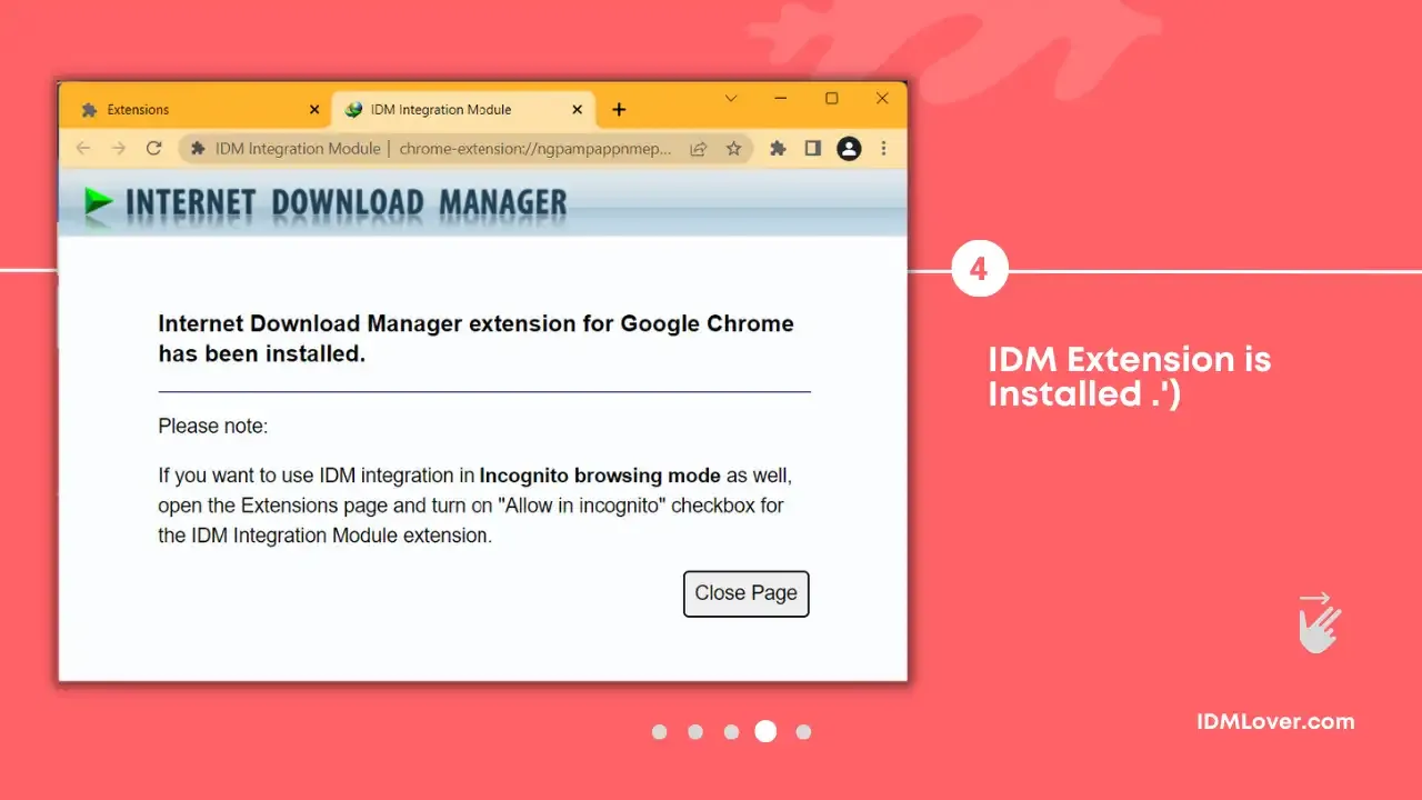 Step 4: Internet Download Manager Integration Module is Added.